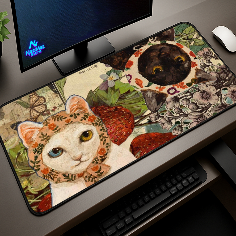 Vintage Gaming Accessories - Botanical Mouse Pad Pc Big Gaming