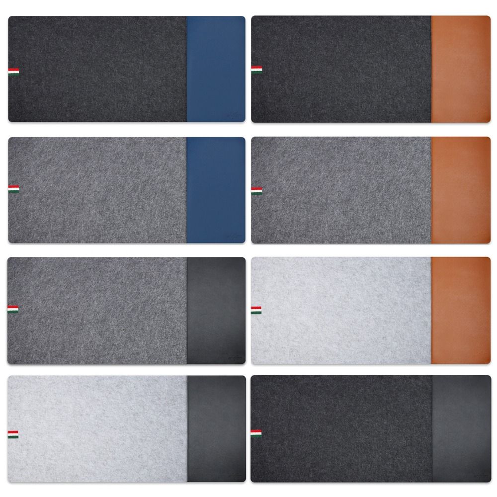 Desk Corner Mat - Felt Leather Mouse Pad Waterproof Non-slip