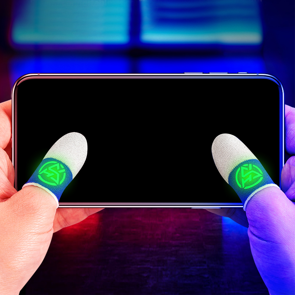 Gaming Accessories For Mobile - Finger Thumb Gloves Breathable Nightlight Finger
