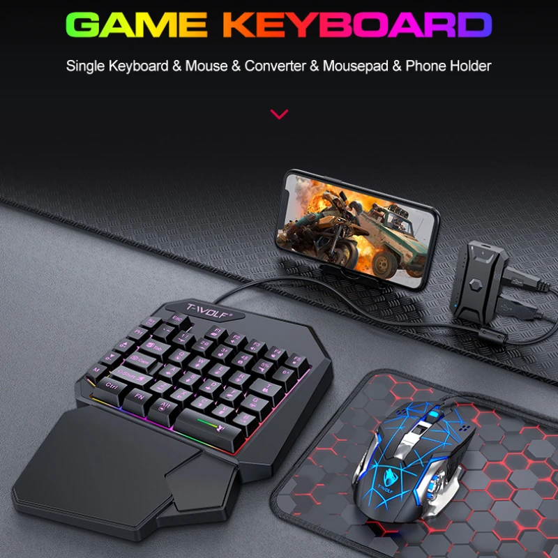 T-WOLF TF900 One Handed Keyboa - Gaming Accessories For Mobile recensione e prezzo