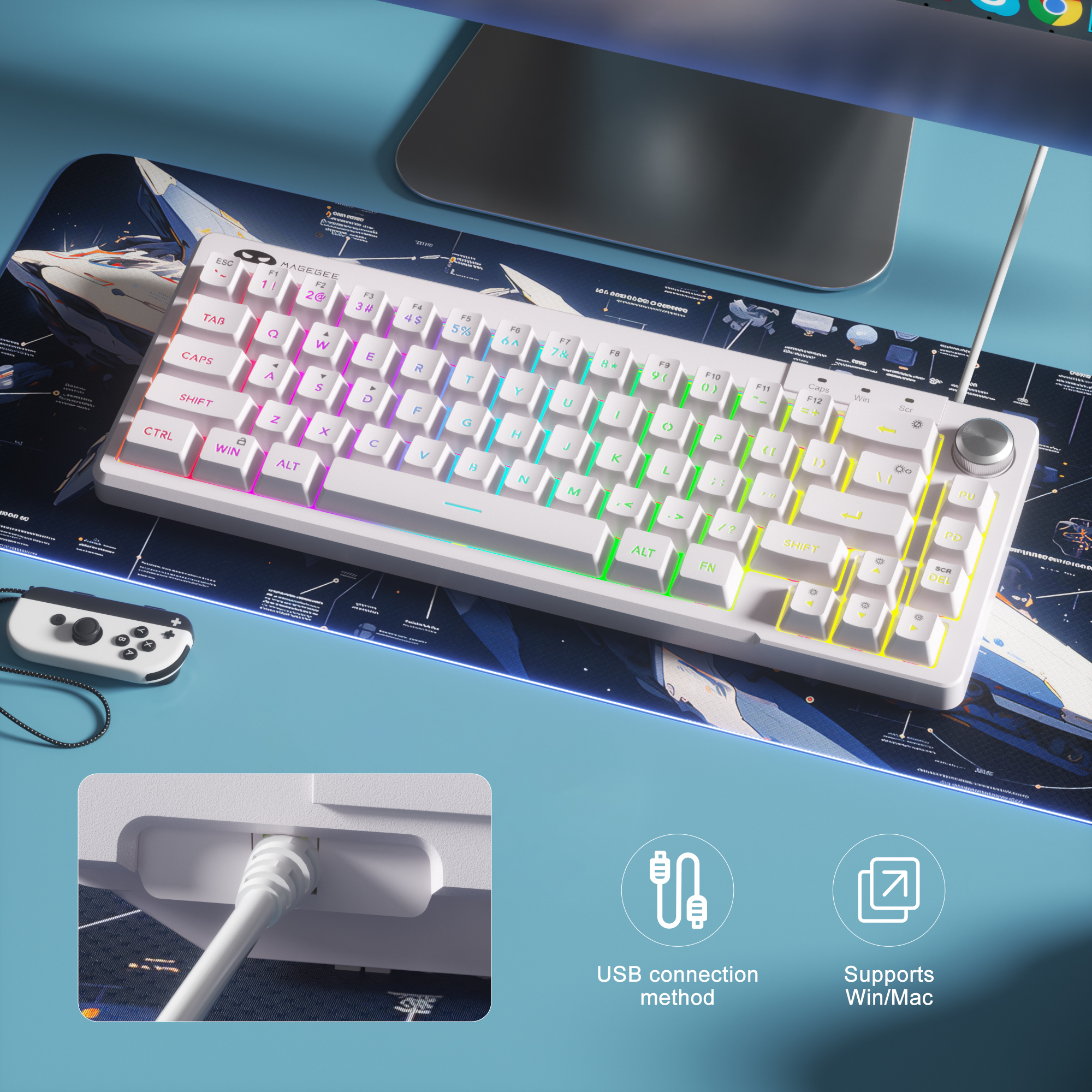 MageGee TS68 Mini 60% RGB Gami - Gaming Accessories Girly recensione e prezzo