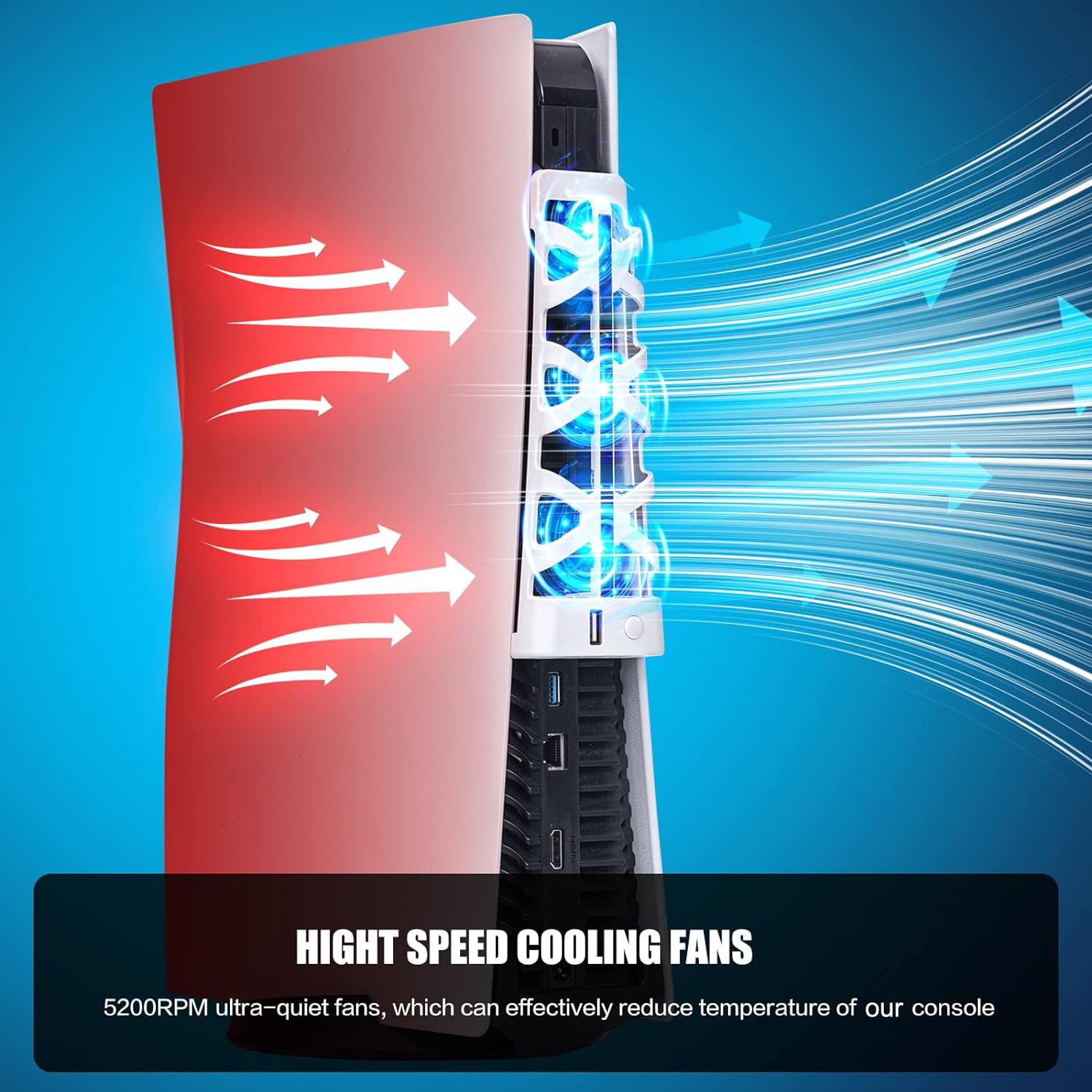 For PS5 Slient Cooling Fan wit - Gaming Accessories Led recensione e prezzo